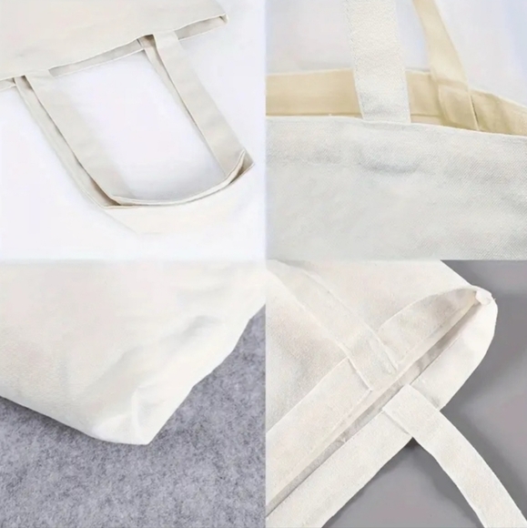 White Tote Bag with Humorous Print - Picture 2 of 2